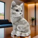 Ver imagem 2 de Estatueta Gato Realista Decorativo Enfeite Sala Casa Estátua Resina Animal Pet Gatinho Decoração - C