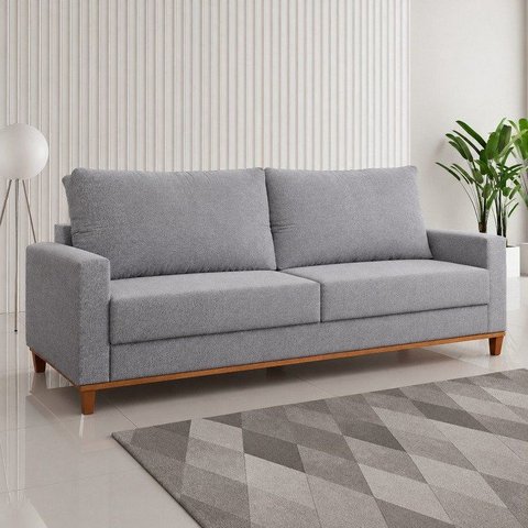 Sofá Fixo Living 2 Almofadas Soltas 4 Lugares 220cm Ares