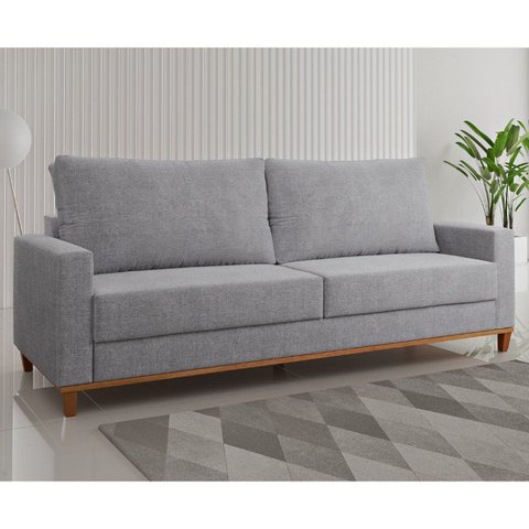 Sofá Fixo Living 2 Almofadas Soltas 4 Lugares 220cm Ares