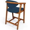 Ver imagem 2 de Kit 04 Banquetas Baixa para Cozinha Sala Jantar Bancada Cecília L02 Suede Azul Marinho - Lyam Decor