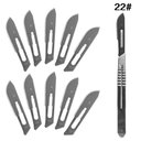 Ver imagem 1 de Estilete Lâmina Corte Precisão Cirúrgica Bisturi Cirúrgico Profissional Navalha Kit 10 Lâminas - 22#