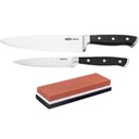 Ver imagem 2 de Kit Facas de Cozinha 5" e 8" Aço Inox e Pedra de Afiar Dupla Face 400/1000