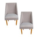 Ver imagem 1 de Kit 02 Cadeiras Para Sala de Jantar Ana Pés Palito Linho Bege - D'Classe Decor