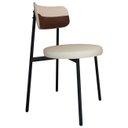 Ver imagem 5 de Cadeira de Jantar Estofada Kit 2 Nyka M25 Linho Areia/whisky - Mpozenato