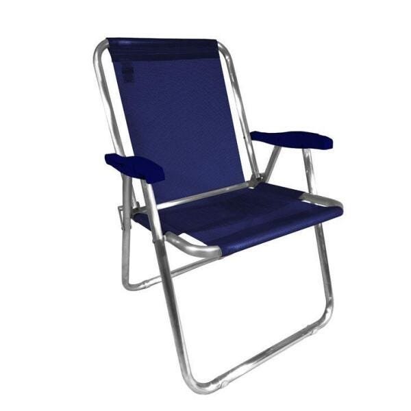Cadeira de Praia Zaka Max Alumínio, Azul Marinho - 1