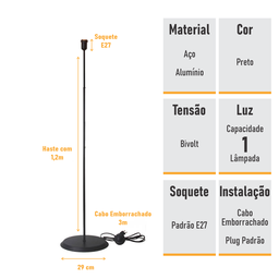 Abajur Coluna Básico - 3111-3 - 4