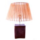 Ver imagem 2 de Abajur Enix 42cm Base Cerâmica Marron E27 Max 40W Cúpula Fios de Seda