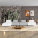 Ver imagem 1 de Sofá 4 Lugares Orgânico com Chaise e 3 Módulos Berlim bouclê Off K01 - D'Rossi Off White-cinza