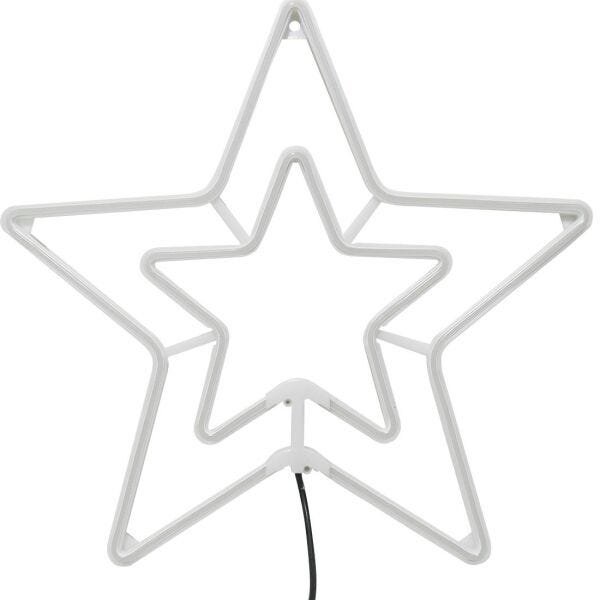Estrela Pisca Pisca Neon Natal 8 Funcoes Decoração Natalino Enfeite Branco 6000K - 4