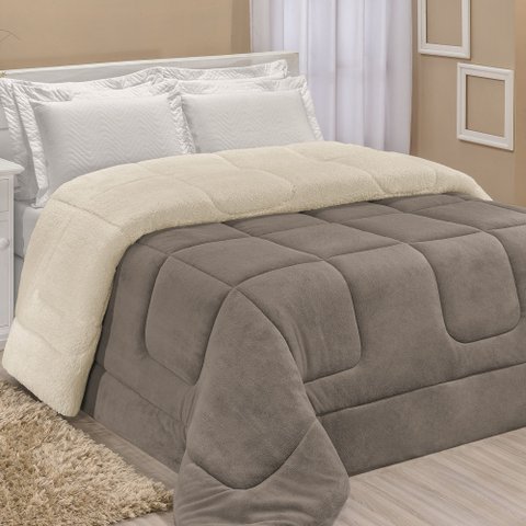Coberdrom Robust Queen Manta Soft Sherpa Lã de Carneiro Pesado Grosso 1 Peça - Cinza