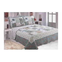 Colcha Dupla Face Casal Queen Cobre Leito Estampada Lucia Sultan - 1