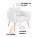Ver imagem 7 de Kit 1 Sofá Namoradeira e 1 Poltrona Elisa Corano Branco Pés Palito Natural - D’Rossi Sofá Nam