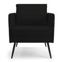 Ver mais imagens de Kit 02 Poltronas Linho Preto A79 Pés Palito De Ferro Preto