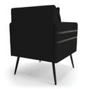 Ver imagem 6 de Kit 02 Poltronas Linho Preto A79 Pés Palito De Ferro Preto