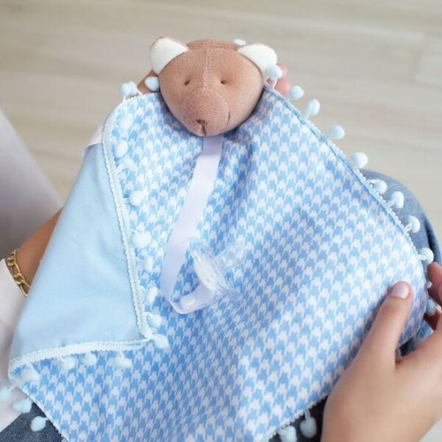 Naninha Para Bebe Bichinhos Com Porta Chupeta (Azul) : :  Brinquedos e Jogos