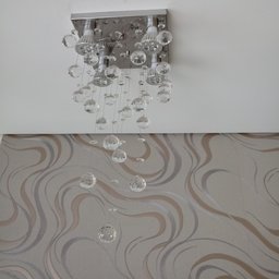 Lustre de cristal para Quarto com 80cm de altura e base de inox espelhado de 20x20cm - 2