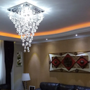 Ver imagem 3 de Lustre de Cristal para Sala de Jantar/estar,base de Inox Polido 42x42cm , com 70cm de Altura