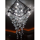 Ver imagem 1 de Lustre de Cristal para Sala de Jantar/estar,base de Inox Polido 42x42cm , com 70cm de Altura