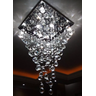 Lustre de Cristal para Sala de Jantar/estar,base de Inox Polido 42x42cm , com 70cm de Altura - 1