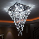 Ver imagem 2 de Lustre de Cristal para Sala de Jantar/estar,base de Inox Polido 42x42cm , com 70cm de Altura
