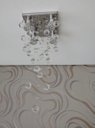 Ver imagem 3 de Lustre de Cristal para Sala com 70cm de altura e base de inox espelhado de 20x20cm