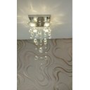 Ver imagem 1 de Lustre de Cristal para Sala com 70cm de altura e base de inox espelhado de 20x20cm