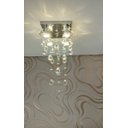 Ver imagem 1 de Lustre de Cristal para sala de jantar/estar com 70cm de altura e base de inox 20x20cm