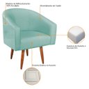 Ver imagem 4 de Poltrona Decorativa Sala de Estar Recepção Luiza Pés Palito Suede Azul Tiffany - ADJ Decor