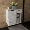 Ver imagem 6 de Gabinete de Banheiro 60 Cm 1 Porta 1 Gaveta Romana Mármore Branco