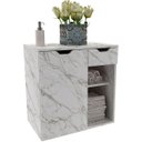 Ver imagem 1 de Gabinete de Banheiro 60 Cm 1 Porta 1 Gaveta Romana Mármore Branco