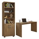 Ver imagem 1 de Mesa para Computador Gávea e Livreiro Office com Portas Pequenas Freijó - Móveis Leão