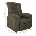 Ver imagem 2 de Poltrona Almofadada Reclinável Bristol Veludo Light Cappuccino