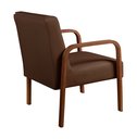 Ver imagem 3 de Poltrona Decorativa Anita Para Sala Quarto Recepção - Corino Marrom