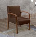 Ver imagem 2 de Poltrona Decorativa Anita Para Sala Quarto Recepção - Corino Marrom