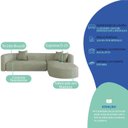 Ver imagem 4 de Sofá de Canto Modular Lado Direito 4 Lugares Tecido Bouclé Verde Oliva Celinne Luxuoso 265cm