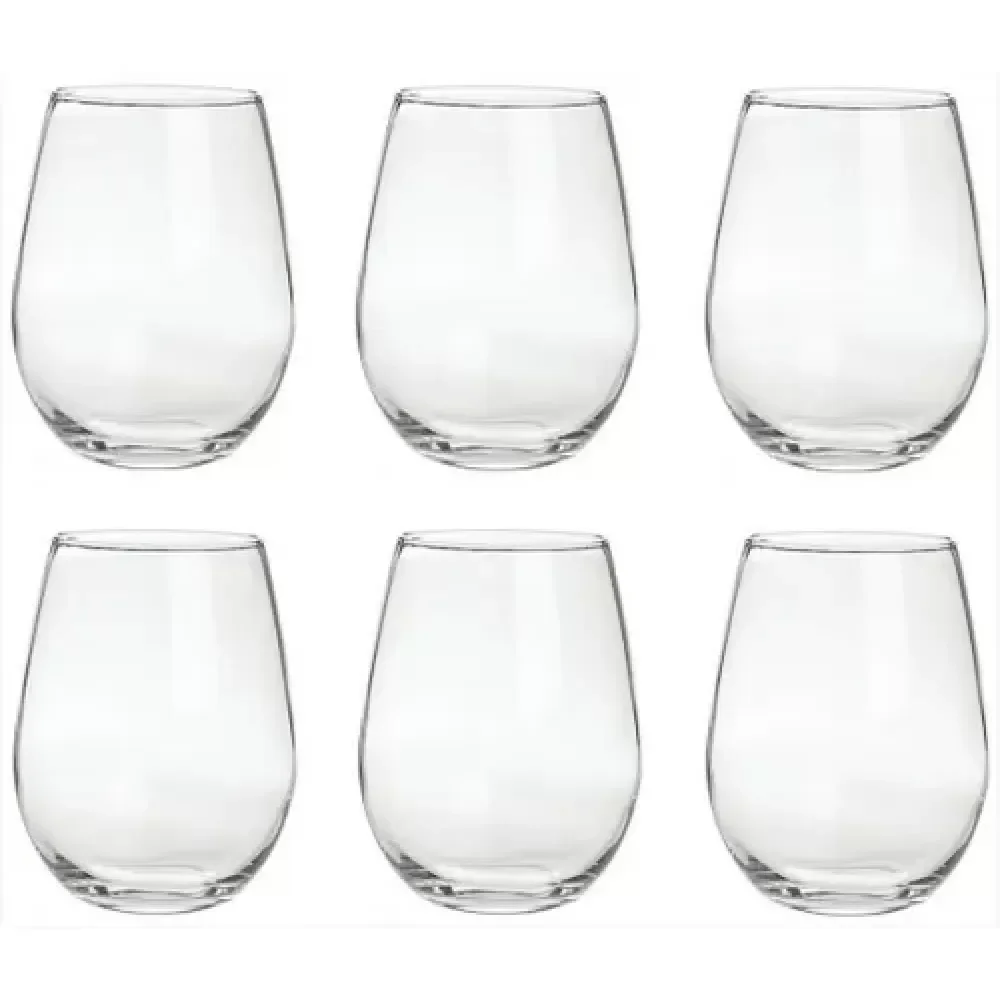 Jogo com 6 Copos de Vidro Una Gordinho 450ml - em Casa Tem - 1