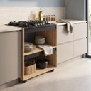 Ver imagem 5 de Balcão para Cooktop 4 Bocas com Nicho para Forno em MDP para Cozinha - Preto