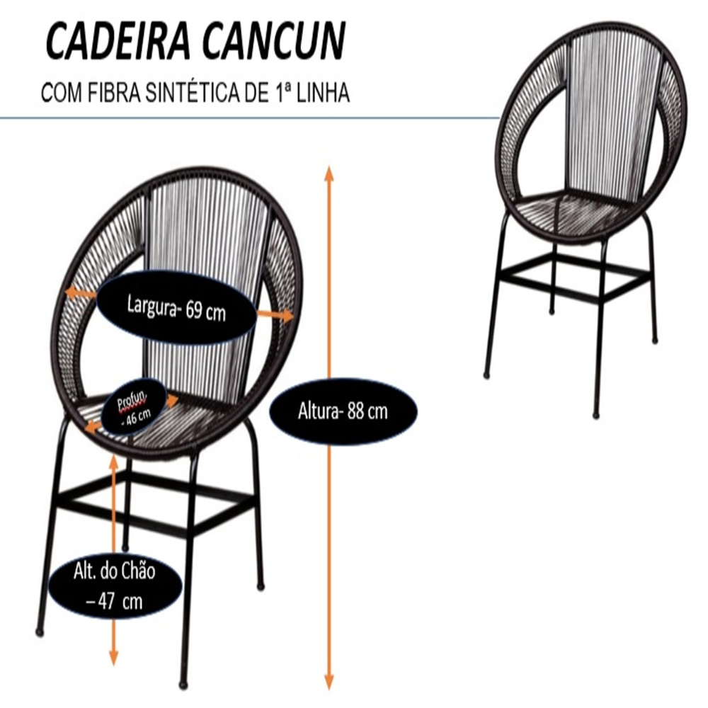 Cadeira Cancun - Preta - 2