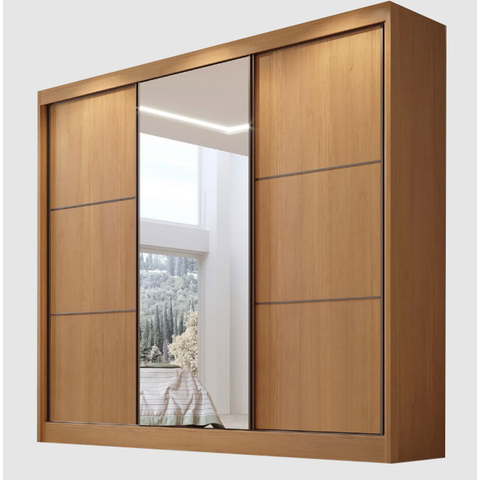 Guarda Roupa Cristal 3 Portas Ddoro Móveis - Cinamomo