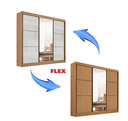 Ver imagem 3 de Guarda Roupa Cristal 3 Portas Ddoro Móveis - Cinamomo