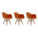 Ver imagem 1 de Conjunto 3 Cadeiras Eames com Braço Terracota Pés em Polipropileno