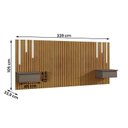 Ver imagem 3 de Cabeceira King Paris Ripado Quarto 2 Mesas com Gaveta e Led Naturale/Platinum