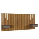 Ver imagem 2 de Cabeceira King Paris Ripado Quarto 2 Mesas com Gaveta e Led Naturale/Platinum