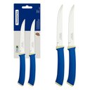Ver imagem 1 de Conjunto de Facas para Churrasco Felice Corte em Carnes Aço Inox Uso Cozinha Azul Tramontina 02