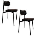 Ver imagem 1 de Cadeira de Jantar Estofada Kit 2 Ella M25 Sintético Preto - Mpozenato
