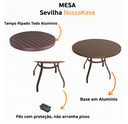 Ver imagem 6 de Conjunto Mesa Ripada 1,20m Jardim + 4 Cadeiras Amélia e Guarda Sol Piscina