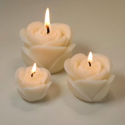 Trio de Vela Decorativa Rosa Realista Kit com 3 Velas - 6