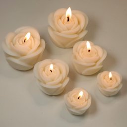 Trio de Vela Decorativa Rosa Realista Kit com 3 Velas - 4