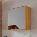 Ver imagem 2 de Armário Aéreo Celeste 80 Cm com 2 Portas Cinamomo/platina