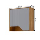Ver imagem 4 de Armário Aéreo Celeste 80 Cm com 2 Portas Cinamomo/platina